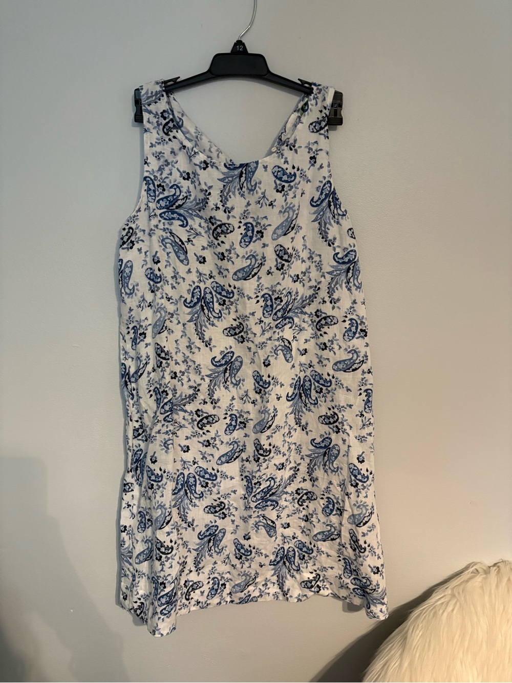 Blue Paisley Sleeveless Shift Dress - Brand Unknown